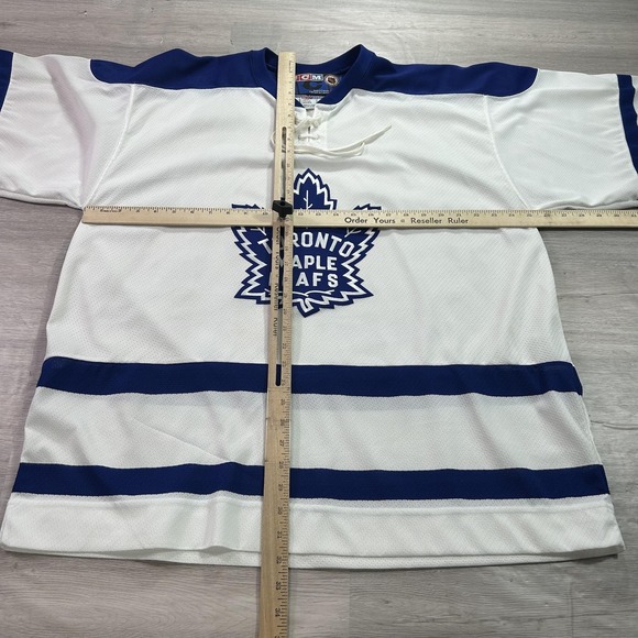 VINTAGE Toronto Maple Leafs Jersey Mens XL White Blue NHL Hockey CCM 90s - Picture 7 of 11